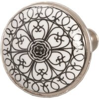 Möbelknopf Keramik Knauf Ornament Metall Schwarz Möbelknopf Keramik Knauf Ornament Metall Schwarz von landhausimpressionen