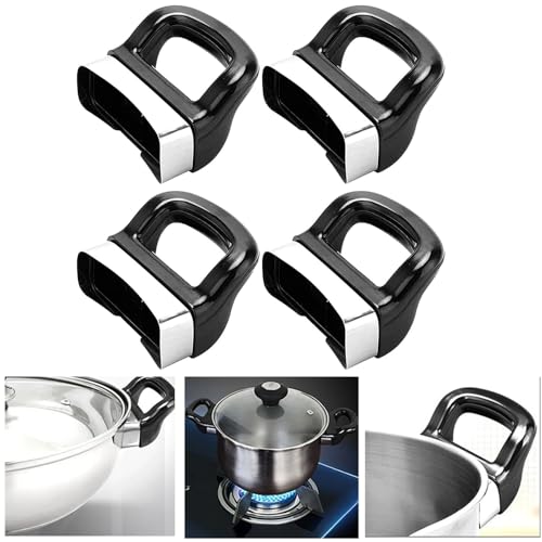 4 Stück Universal Topfgriff Kurz Ersatzteil Set Pfannengriff Ersatz Mit Hitzeschutz Für Suppentöpfe, Dampfgarer,Milchtöpfe von landscape lights2K