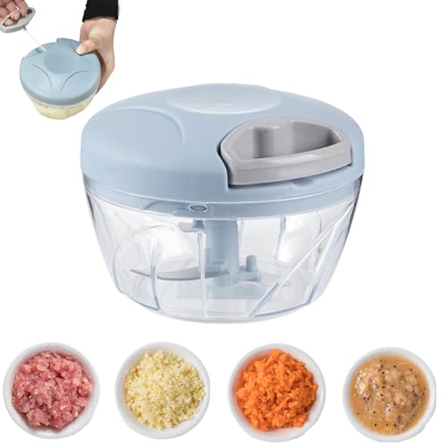 500 Ml Multizerkleinerer Manuell GemüSe Zerkleinerer Manuell Onion Chopper Multizerkleinerer KnoblauchrüHrer GemüSezerkleinerer KüChenwerkzeug FüR Knoblauch, KüRbis, Fleisch von landscape lights2K