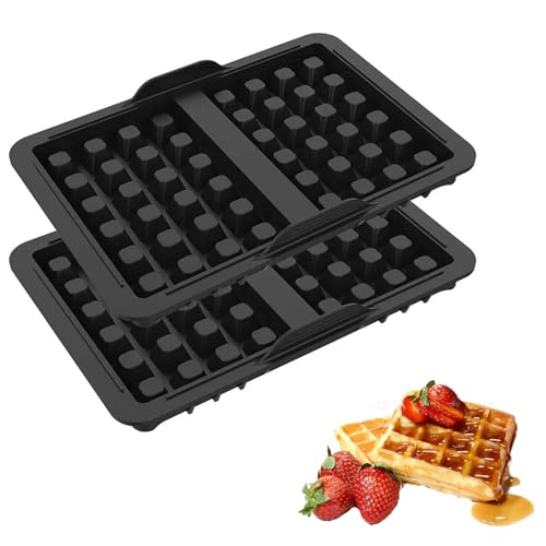 2er-Pack Silikon-Waffelpfannen-Zubehör, Waffeleisen-Form-Set, NinjaAF451EU, AF400EU, AF300EU, SL400EU, AF500DE Heißluftfritteusen-Zubehör, wiederverwendbares belgisches Waffelzubehör von langyoujia