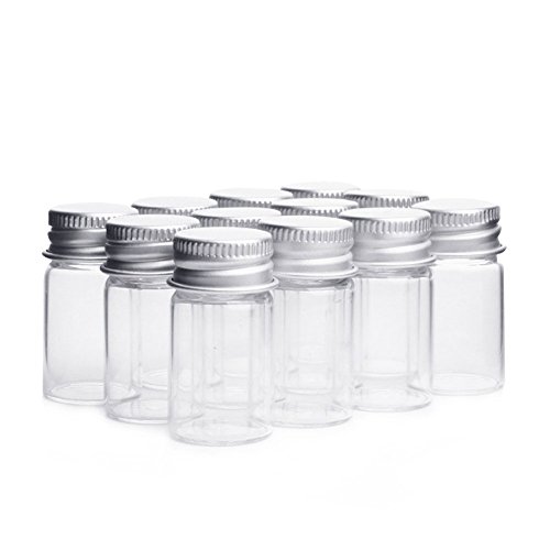 10Pcs / 7ML leer Probe Gläser Ampullen Glas Flaschen Gläser Fläschchen Fall Behälter mit Schraubdeckel,Transparent von lasenersm