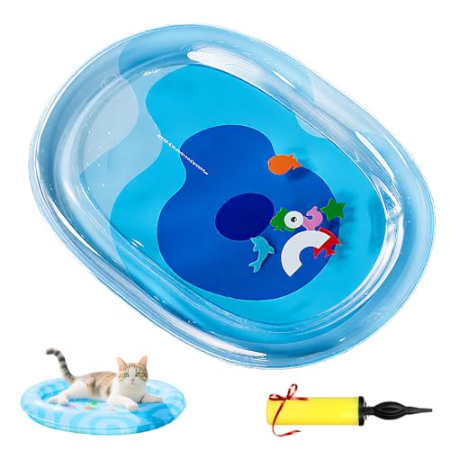 laocaf Aufblasbare Kühlmatte Katze, 2025 Neue Wassergefüllte Hunde Kühlmatte, Sommerliche Haustierkühlung, Weiche Wassermatte für Katzen und Kleine Hunde (#2, L) von laocaf