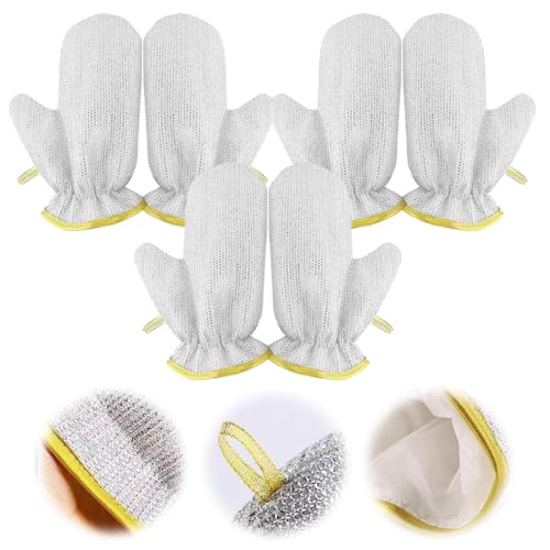 laocaf Dishwashing Wire Gloves, 2025 Neues Multifunktionale Reinigungshandschuhe, Küchenhandschuhe, Hinterlässt Kein Öl und Flecken, für Alle Reinigungsarbeiten (3) von laocaf