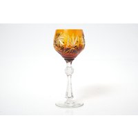 Weinglas "Römer", Überfangglas, Braun-Orange, Vintage von laovejitanegrita