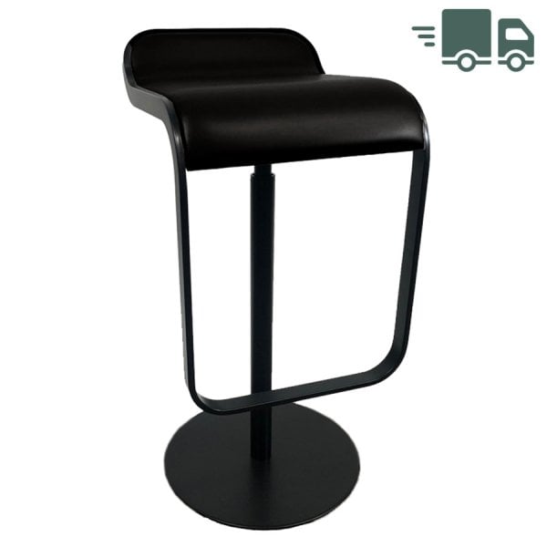 lapalma LEM S80 Barhocker | Ledersitz Schwarz | Gestell schwarz | Gasfeder sc... von lapalma