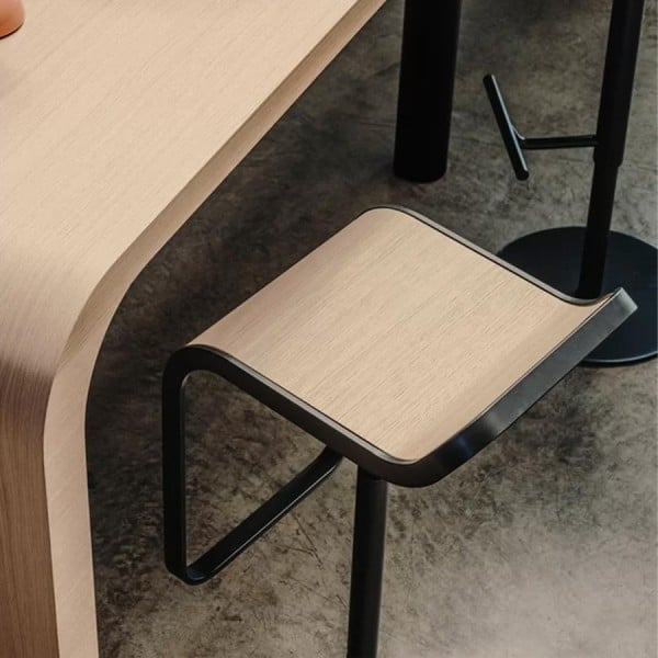 lapalma LEM S80 Barhocker | Sitz Eiche gebleicht | Gestell schwarz | Gasfeder... von lapalma