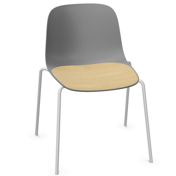 lapalma SEELA S311 | Vierbeingestell | Schale grau | Holzsitzauflage | Gestel... von lapalma