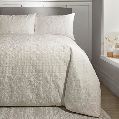 Serene - Avery Stripe – Pfirsich-Finish Bettbezug-Set – Doppelbettgröße in Natur von laqula