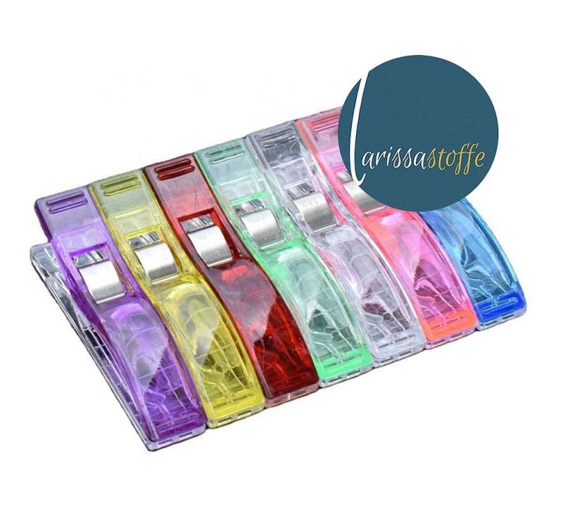 larissastoffe Stoffklammern 5 Stück Stoffklammern Stoffclips Clips, GROSS, (Packung, 5-St., farblich sortiert), Ersetzen herkömmliche Stecknadeln von larissastoffe