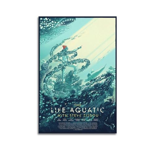 larn Film-Leinwandposter "The Life Aquatic with Steve Zissou", Raumdekoration, ästhetisches Poster, künstlerisches Poster für Schlafzimmer, Wohnzimmer, Wände, 60 x 90 cm, ungerahmt larn Film-Leinwandposter "The Life Aquatic with Steve Zissou", Raumdekoration, ästhetisches Poster, künstlerisches Poster für Schlafzimmer, Wohnzimmer, Wände, 60 x 90 cm, ungerahmt von larn