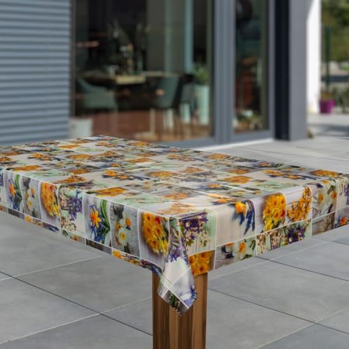 Wachstuch-Tischdecke Wachstischdecke Tischwäsche Abwaschbar Wachstuchdecke G12, Muster:Narzisse Blumen gelb, Größe:100x130 von laro