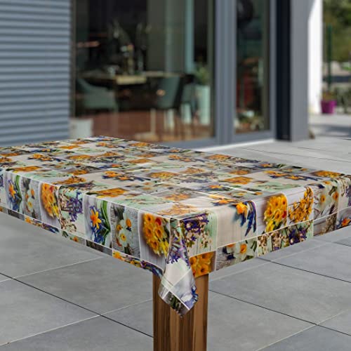 Wachstuch-Tischdecke Wachstischdecke Tischwäsche Abwaschbar Wachstuchdecke G12, Muster:Narzisse Blumen gelb, Größe:140x180 von laro