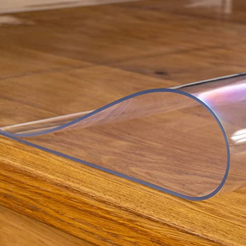 laro 2 mm Dicke Tischfolie Tischdecke Transparent Durchsichtig Abwaschbar Garten-Tischdecke Tischschutz-Folie PVC Plastik-Tischdecken Wasserabweisend Eckig Meterware, Größe:55x75 von laro