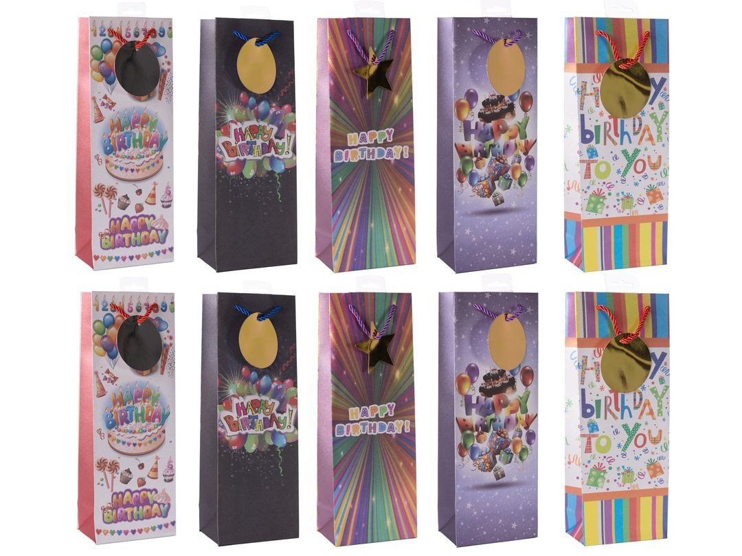 laro Geschenkbox Premium Folie Weinflaschentüten Happy Birthday 10-100 Stk laro Geschenkbox Premium Folie Weinflaschentüten Happy Birthday 10-100 Stk von laro