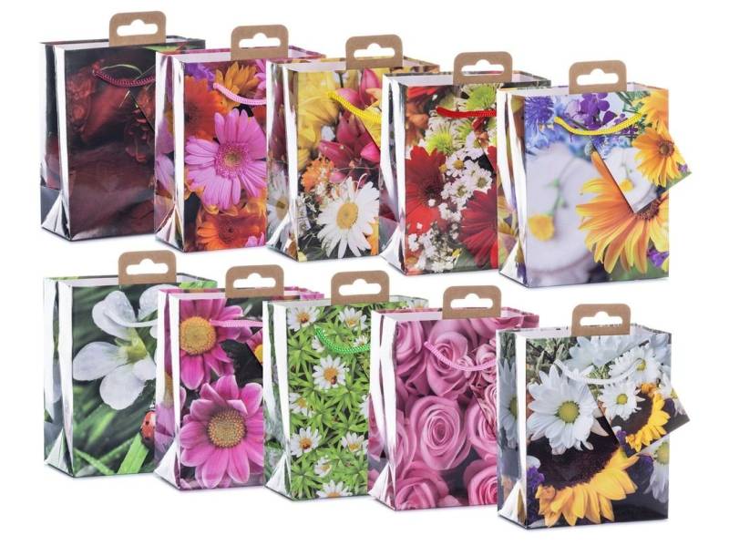 laro Geschenkbox Premium Klein Geschenktüten Geschenktaschen 10-100 Stk Mini Blumen von laro