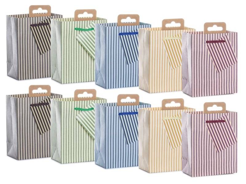 laro Geschenkbox Premium Klein Geschenktüten Geschenktaschen 10-100 Stk Mini Streifen von laro