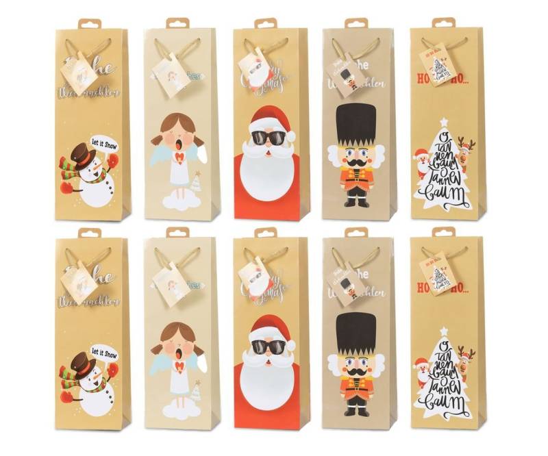 laro Geschenkbox Laro Weinflaschentüten Geschenktüten Weihnachten 10/20/40/100stk (10 St) von laro