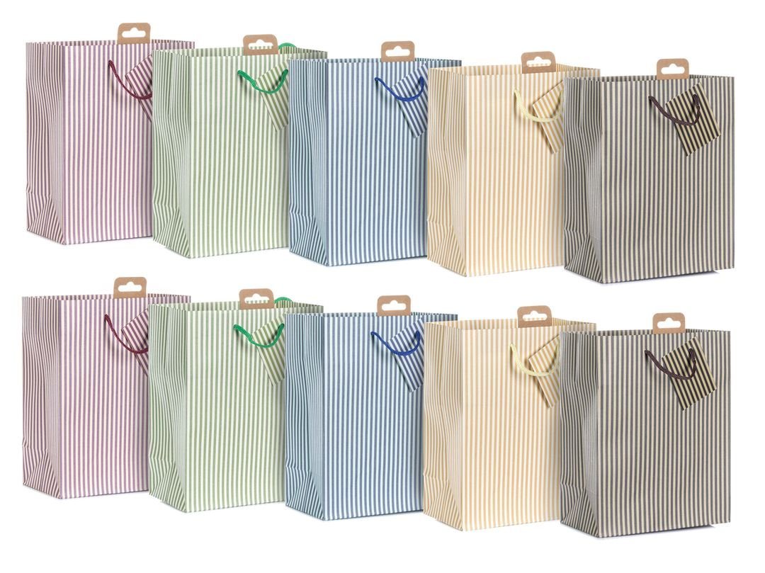 laro Geschenkbox Medium Tragetaschen 10-100 Stk Medium Stripes (20 St) von laro