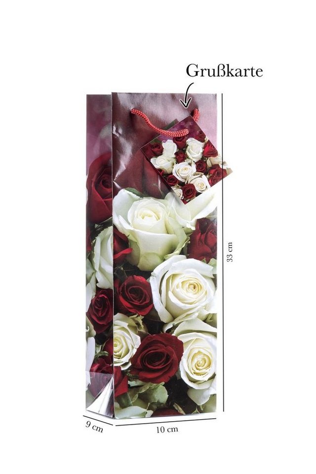 laro Geschenkbox Premium Weinflaschentüten Geschenktüten 10-100 Stk Blumen klein (20 St) von laro