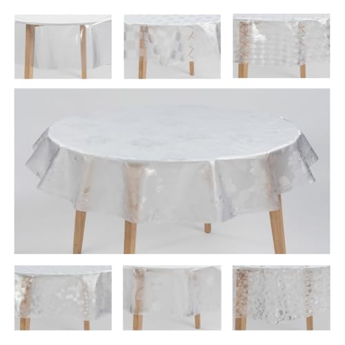 laro Ø 140 cm Premium Line Transparente Tischdecke rund - PVC Kunststoff - Wasserdicht & abwischbar, Muster:Transparent Blume Klar, Größe: Rund 140cm laro Ø 140 cm Premium Line Transparente Tischdecke rund - PVC Kunststoff - Wasserdicht & abwischbar, Muster:Transparent Blume Klar, Größe: Rund 140cm von laro