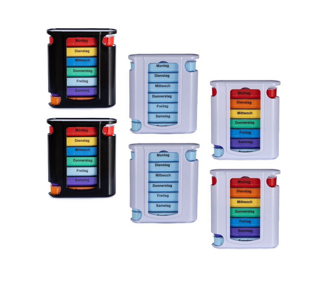 laro Pillendose Tablettenbox Mix 7 Tage – 4 Fächer – 3/6/12/24/48/96 Stück (3 St) von laro