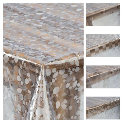 laro Premium Line 0,3mm weich transparente Tischdecke Folie Transparent Muster Tischschutz Schutzfolie Abwaschbar PVC, Muster:Folie Transparent Geometrisch, Größe:50x110 von laro