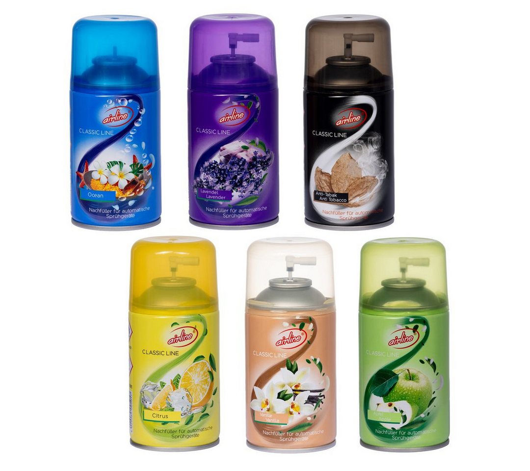 laro Raumduft Premium Airline Duftspray Mix 6-96 Stk, 250ml, Nachfüller (96-St) von laro