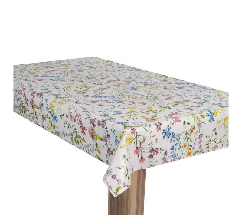 laro Tischdecke Wachstuch-Tischdecke Gartentischdecke Blumen Mix Bunt von laro