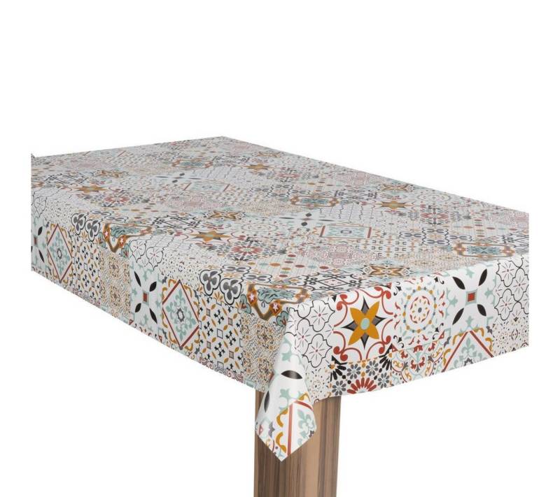 laro Tischdecke Wachstuch-Tischdecke Gartentischdecke Patchwork BuntMandala von laro