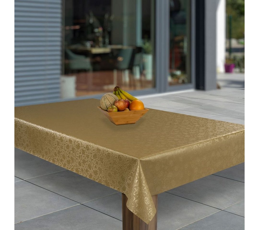 laro Tischdecke Wachstuch-Tischdecken Abwaschbar Gold geprägt rechteckig von laro