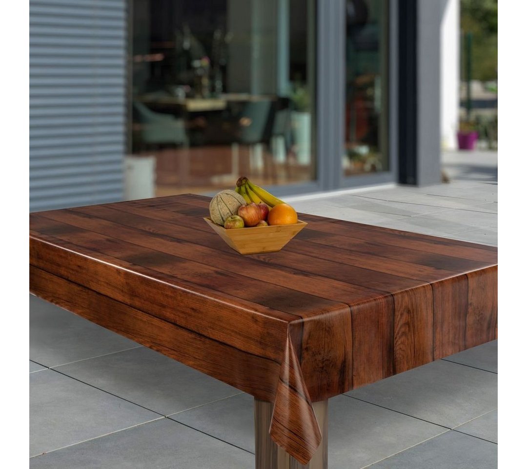 laro Tischdecke Wachstuch-Tischdecken Abwaschbar Holzoptik Braun Dunkel rechteckig von laro