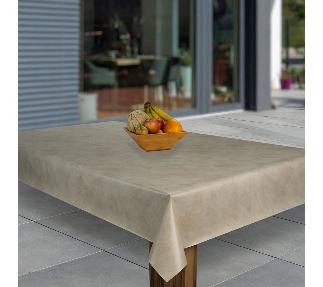 laro Tischdecke Wachstuch-Tischdecken Beige Grau Metallic rechteckig von laro