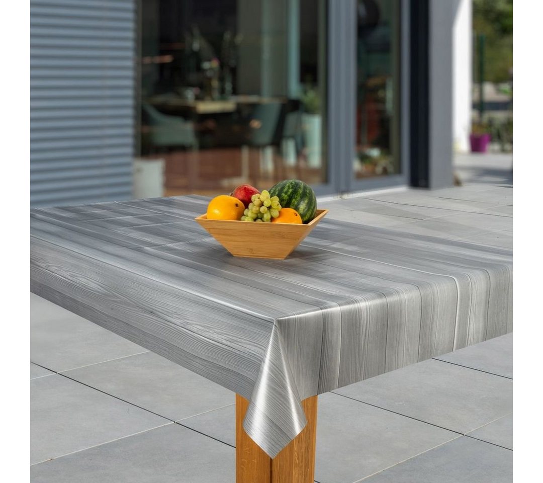 laro Tischdecke Wachstuch-Tischdecken Abwaschbar Holzoptik – grau rechteckig von laro