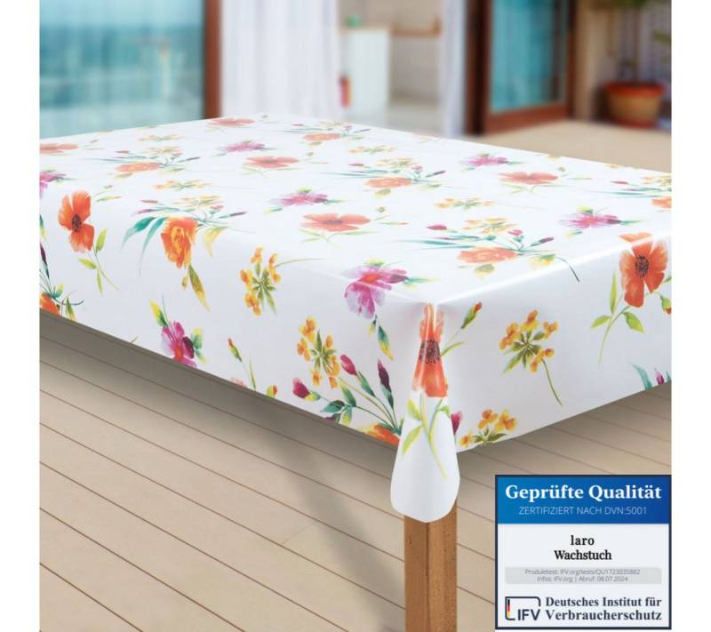 laro Tischdecke Wachstuch-Tischdecken Abwaschbar Sommer Blumen Mix rechteckig von laro