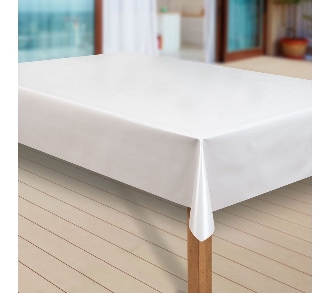 laro Tischdecke »Wachstuch-Tischdecken Abwaschbar Uni weiß rechteckig« von laro