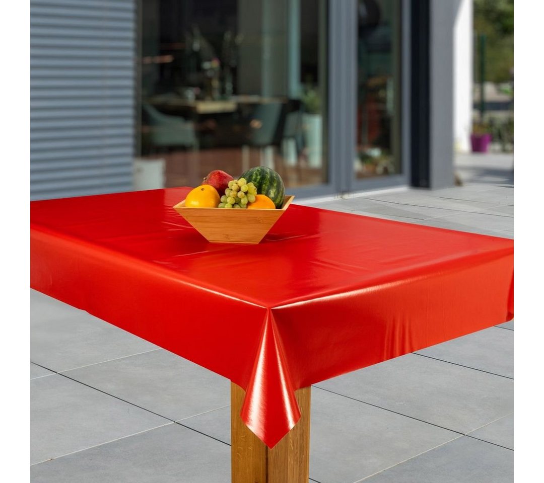 laro Tischdecke Wachstuch-Tischdecken Abwaschbar uni rot rechteckig von laro