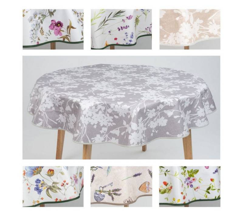 laro Tischdecke laro 140cm runde Wachstuchtischdecke mit Saum-Eingefasst von laro