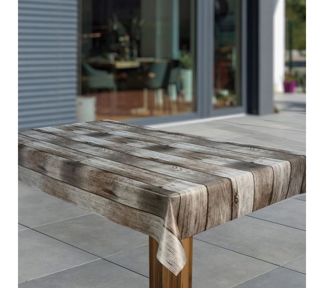 laro Tischdecke Wachstuch-Tischdecken Abwaschbar Holzoptik Grau rechteckig von laro