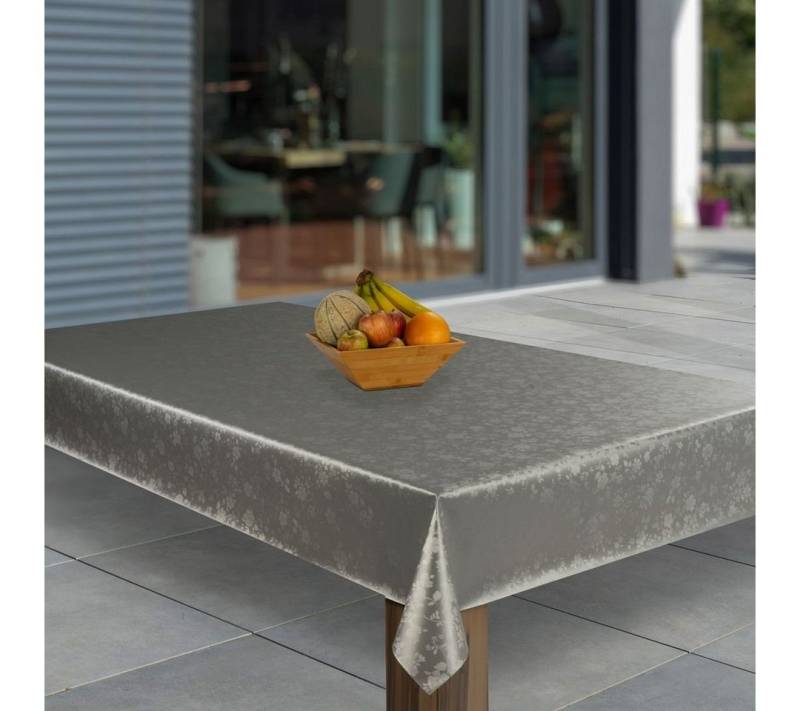 laro Tischdecke Wachstuch-Tischdecken Abwaschbar Silber Metallic Blumen rechteckig laro Tischdecke Wachstuch-Tischdecken Abwaschbar Silber Metallic Blumen rechteckig von laro