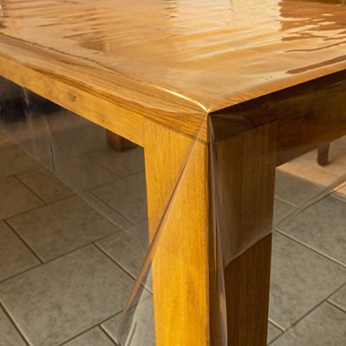 laro 0,30 mm Dicke Tischfolie Tischdecke Transparent Durchsichtig Abwaschbar Garten-Tischdecke Tischschutz-Folie PVC Plastik-Tischdecken Wasserabweisend Eckig Meterware |07|, Größe:80x100 cm von laro