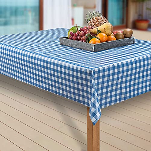 laro Wachstuch-Tischdecke Abwaschbar Garten-Tischdecke Wachstischdecke PVC Plastik-Tischdecken Eckig Meterware Wasserabweisend Abwischbar, Muster:Bavaria Blau, Größe:140x120 von laro
