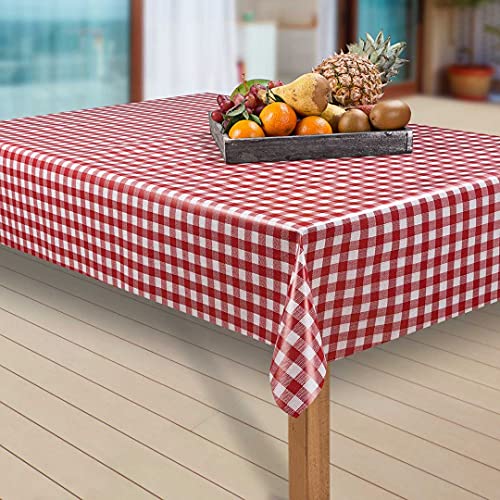 laro Wachstuch-Tischdecke Abwaschbar Garten-Tischdecke Wachstischdecke PVC Plastik-Tischdecken Eckig Meterware Wasserabweisend Abwischbar, Muster:Bavaria Rot, Größe:100x300 von laro