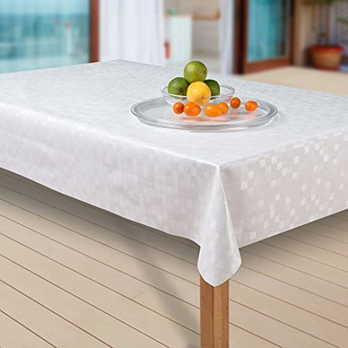 laro Wachstuch-Tischdecke Abwaschbar Garten-Tischdecke Wachstischdecke PVC Plastik-Tischdecken Eckig Meterware Wasserabweisend Abwischbar, Muster:Damask Glanz-Weiss, Größe:100x280 laro Wachstuch-Tischdecke Abwaschbar Garten-Tischdecke Wachstischdecke PVC Plastik-Tischdecken Eckig Meterware Wasserabweisend Abwischbar, Muster:Damask Glanz-Weiss, Größe:100x280 von laro