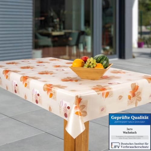 laro Wachstuch-Tischdecke Abwaschbar Garten-Tischdecke Wachstischdecke PVC Plastik-Tischdecken Eckig Meterware Wasserabweisend Abwischbar, Muster:Herbstblätter braun - orange, Größe:140x240 laro Wachstuch-Tischdecke Abwaschbar Garten-Tischdecke Wachstischdecke PVC Plastik-Tischdecken Eckig Meterware Wasserabweisend Abwischbar, Muster:Herbstblätter braun - orange, Größe:140x240 von laro