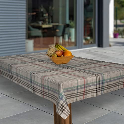 laro Wachstuch-Tischdecke Abwaschbar Garten-Tischdecke Wachstischdecke PVC Plastik-Tischdecken Eckig Meterware Wasserabweisend Abwischbar, Muster:Karriert Elegant, Größe:100x130 von laro