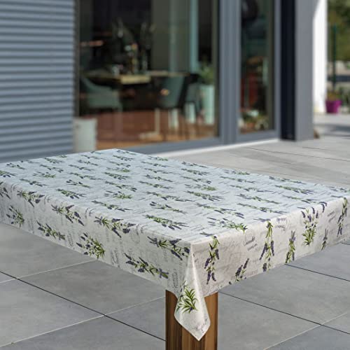 laro Wachstuch-Tischdecke Abwaschbar Garten-Tischdecke Wachstischdecke PVC Plastik-Tischdecken Eckig Meterware Wasserabweisend Abwischbar, Muster:Lavendel Blumen Lila, Größe:100x140 von laro