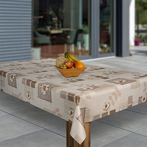 laro Wachstuch-Tischdecke Abwaschbar Garten-Tischdecke Wachstischdecke PVC Plastik-Tischdecken Eckig Meterware Wasserabweisend Abwischbar, Muster:Margerite Braun Beige, Größe:100x140 laro Wachstuch-Tischdecke Abwaschbar Garten-Tischdecke Wachstischdecke PVC Plastik-Tischdecken Eckig Meterware Wasserabweisend Abwischbar, Muster:Margerite Braun Beige, Größe:100x140 von laro