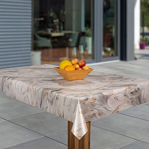 laro Wachstuch-Tischdecke Abwaschbar Garten-Tischdecke Wachstischdecke PVC Plastik-Tischdecken Eckig Meterware Wasserabweisend Abwischbar, Muster:Sand Sahara beige braun, Größe:140x240 von laro