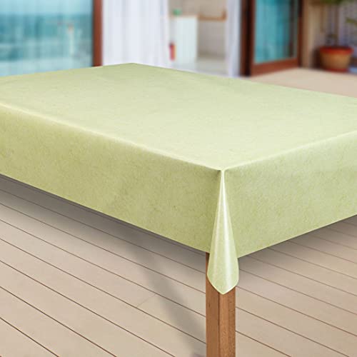 laro Wachstuch-Tischdecke Abwaschbar Garten-Tischdecke Wachstischdecke PVC Plastik-Tischdecken Eckig Meterware Wasserabweisend Abwischbar, Muster:Uni grün meliert, Größe:118x240 cm von laro