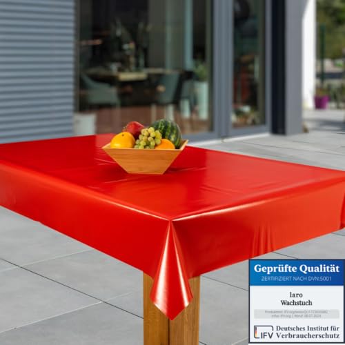 laro Wachstuch-Tischdecke Abwaschbar Garten-Tischdecke Wachstischdecke PVC Plastik-Tischdecken Eckig Meterware Wasserabweisend Abwischbar, Muster:Uni rot, Größe:140x2000 laro Wachstuch-Tischdecke Abwaschbar Garten-Tischdecke Wachstischdecke PVC Plastik-Tischdecken Eckig Meterware Wasserabweisend Abwischbar, Muster:Uni rot, Größe:140x2000 von laro